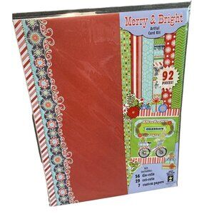 Hot Off The Press Merry & Bright 92-Piece Artful Card Kit Holiday Crafts New!